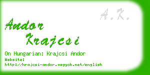 andor krajcsi business card